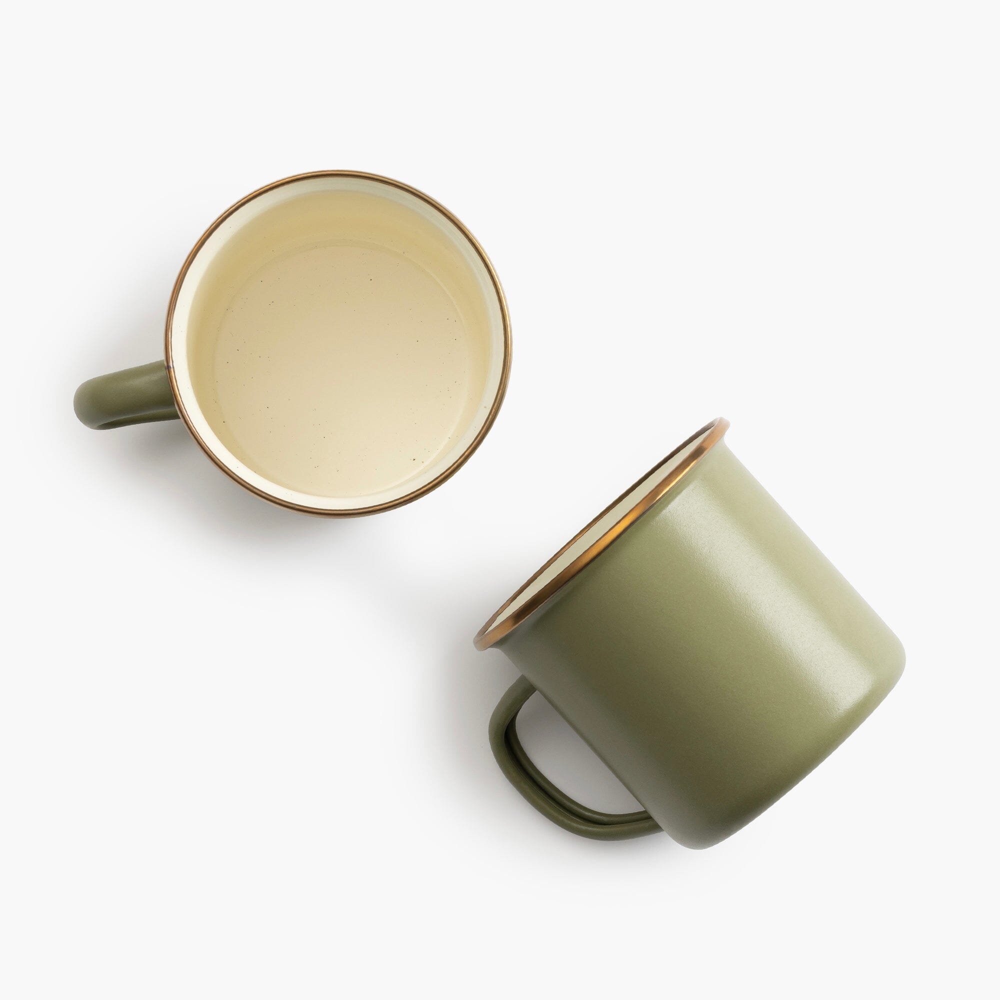 Enamelware 2-Tone Mug Set - Olive Drab (Final Sale)