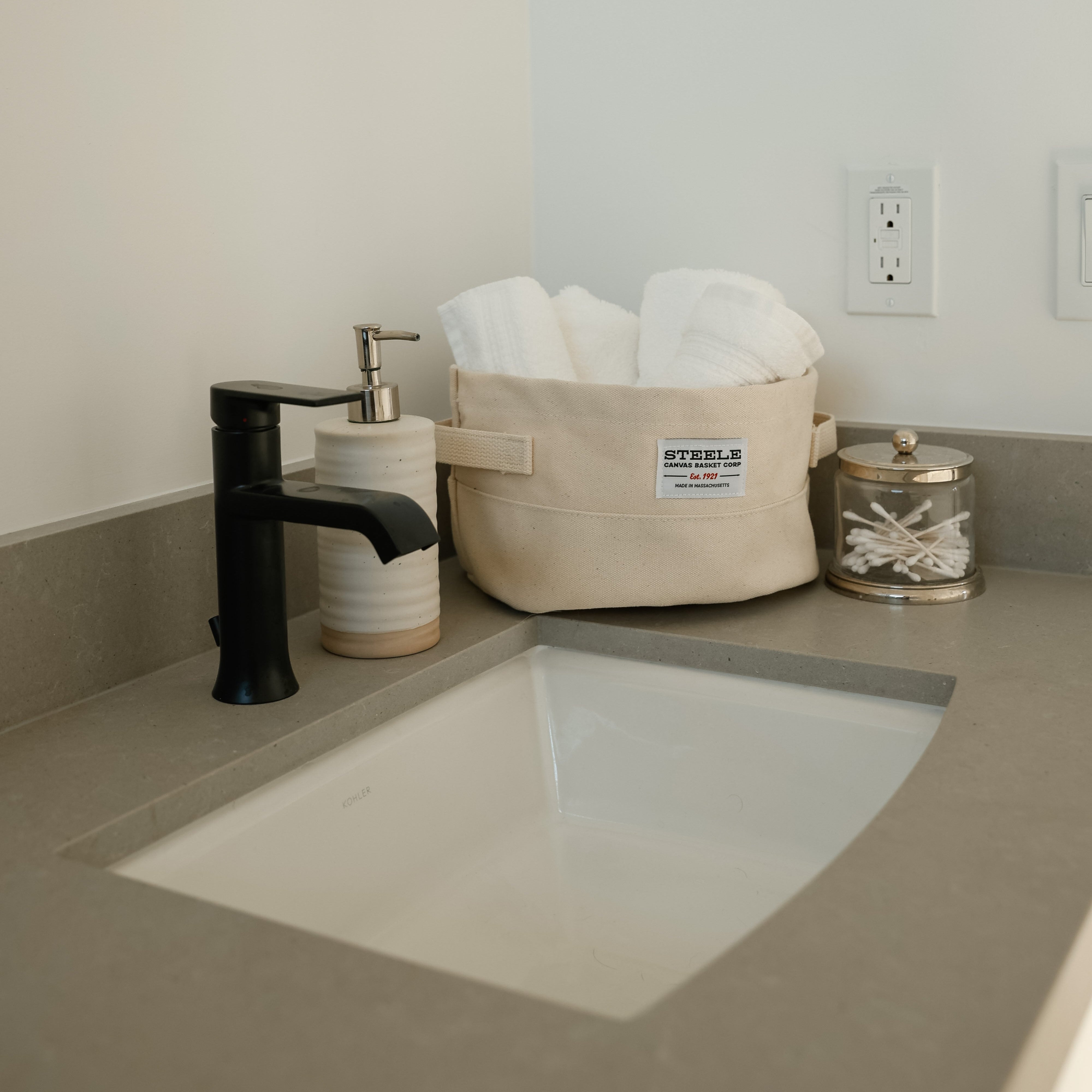 Extra Small Round Canvas Storage Bin