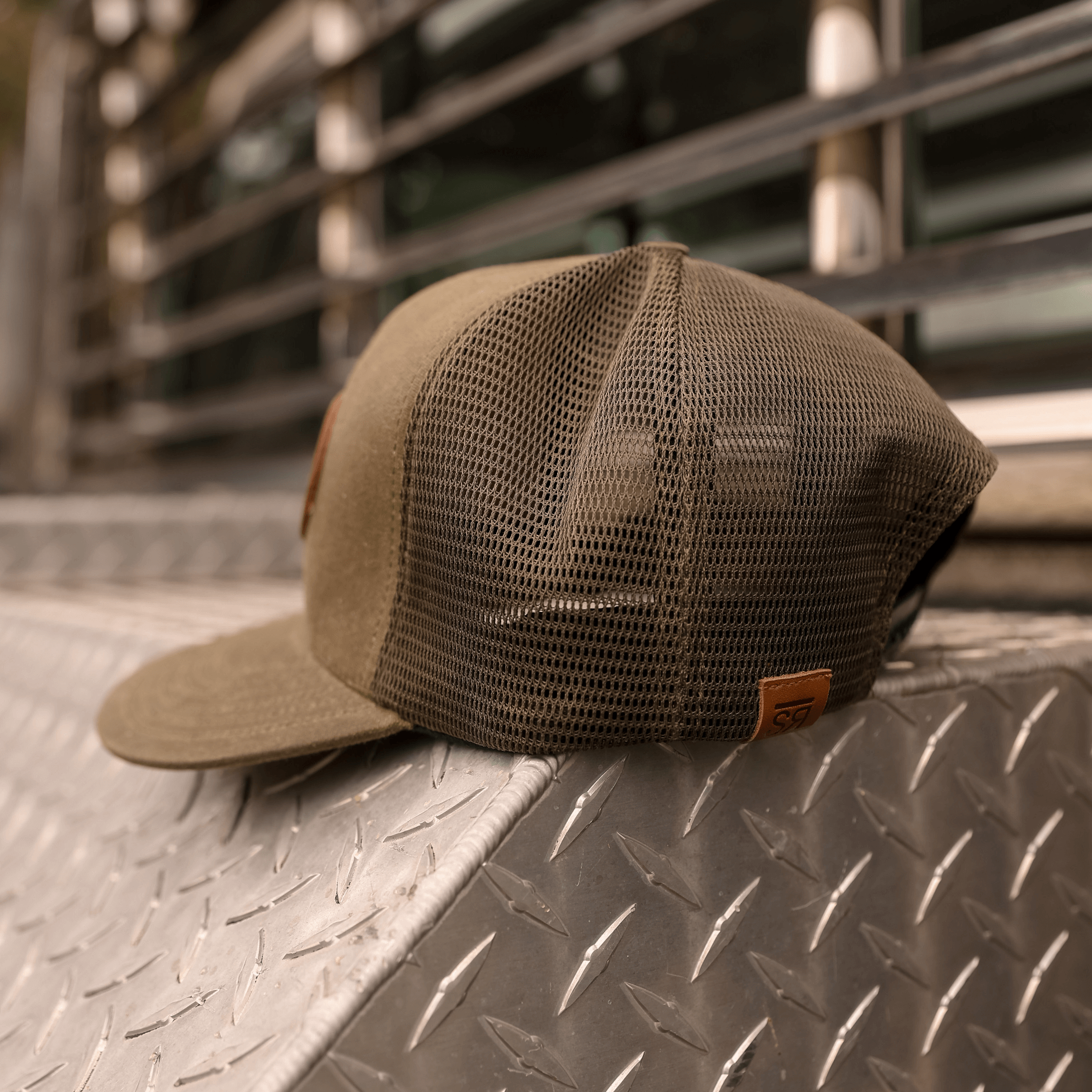 Waxed Canvas 6-Panel Trucker Hat - Olive Drab