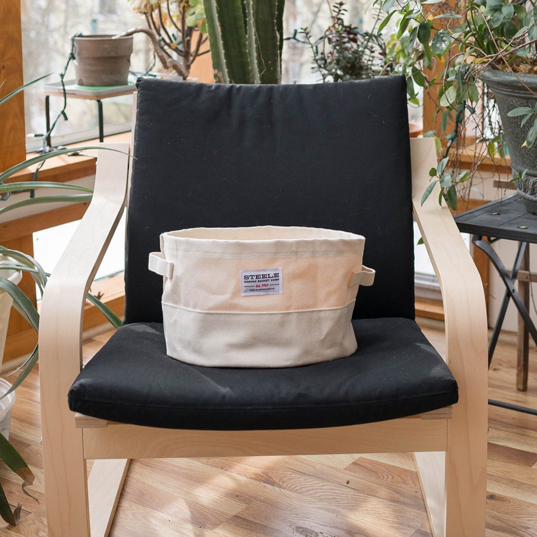 Small Round Canvas Storage Bin