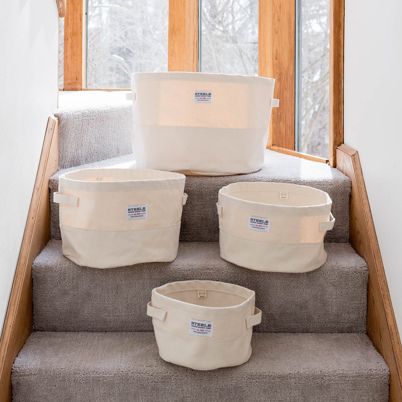 Round Canvas Storage Bin Set