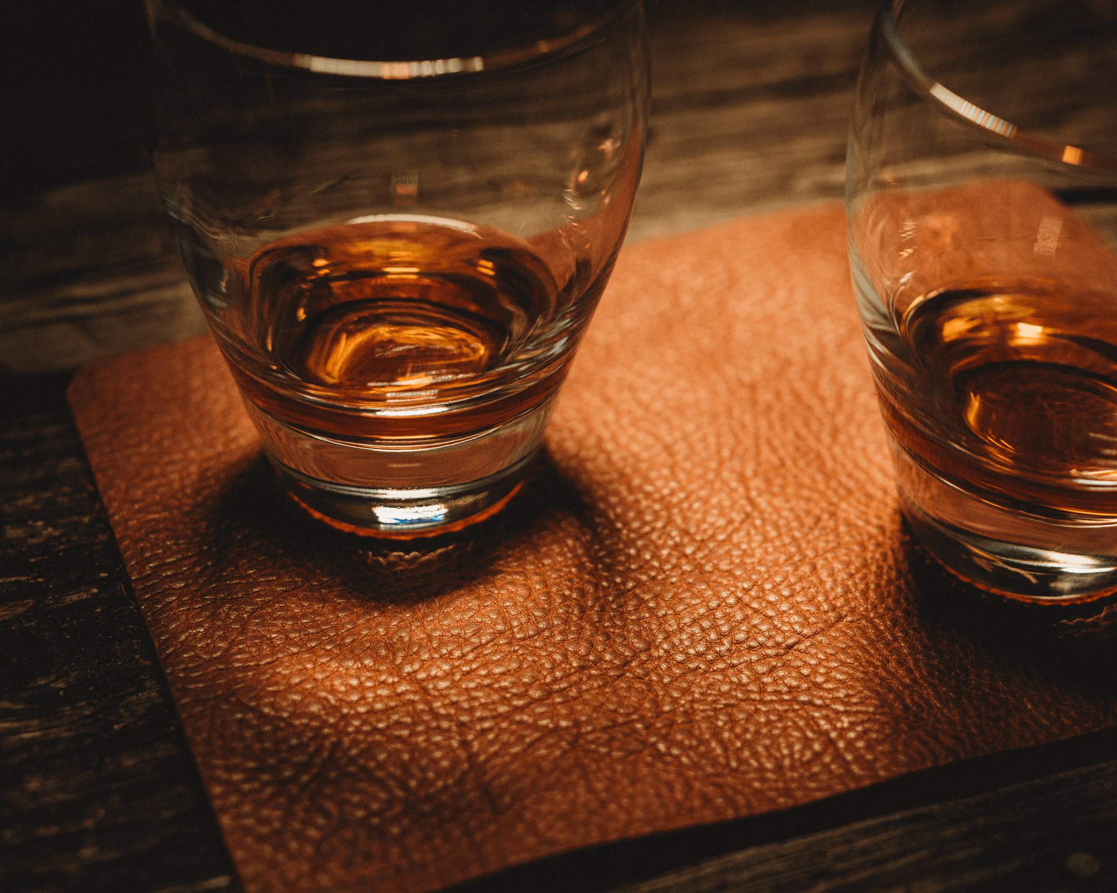 Leather Whiskey Glass Mat