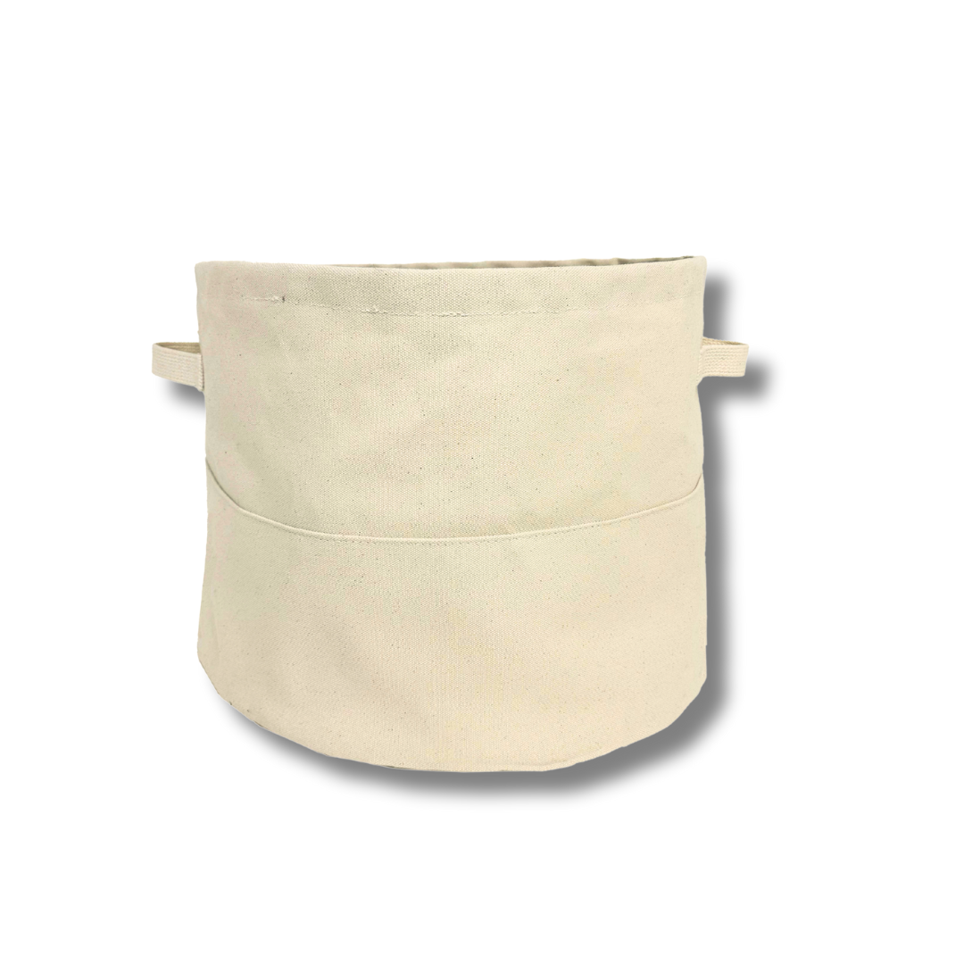 Large Round Canvas Storage Bin