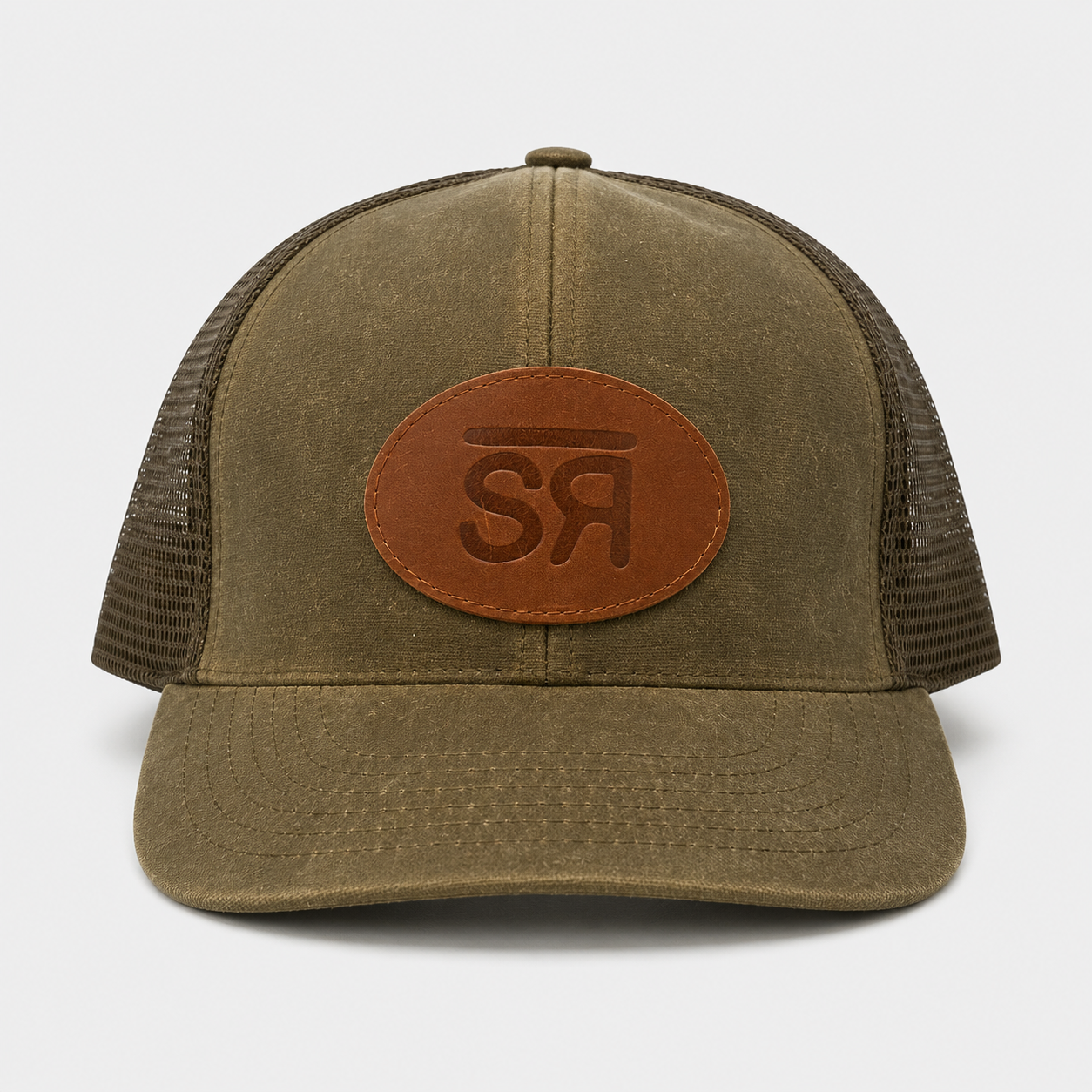 Waxed Canvas 6-Panel Trucker Hat - Olive Drab