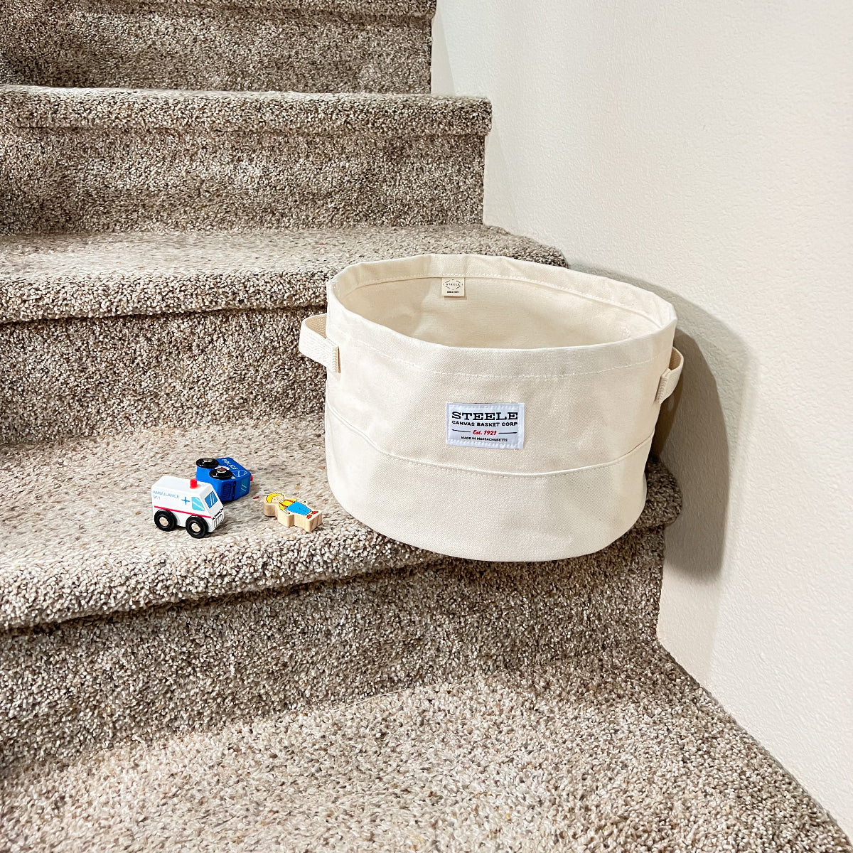 Small Round Canvas Storage Bin