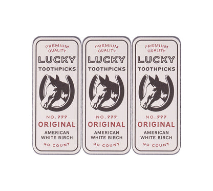 Lucky Toothpicks - Original White Birch (3 Pack Bundle)