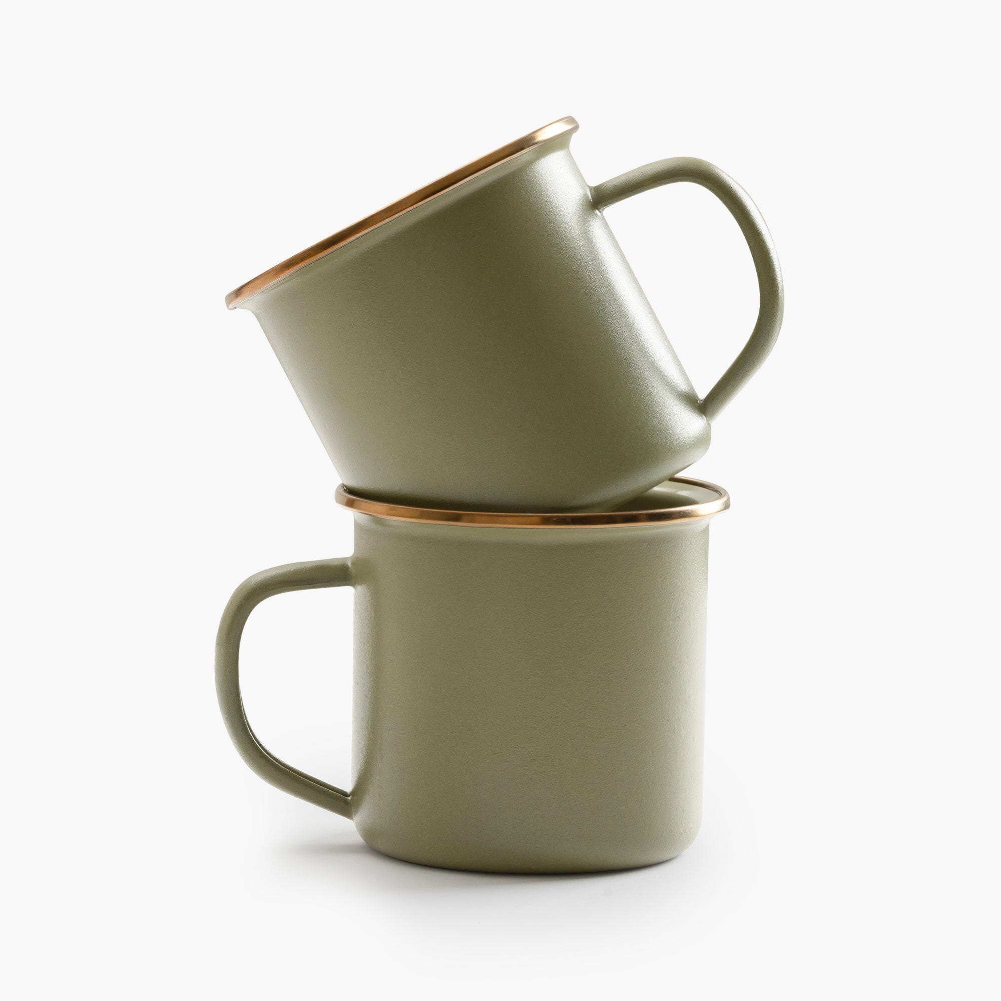Enamelware 2-Tone Mug Set - Olive Drab (Final Sale)