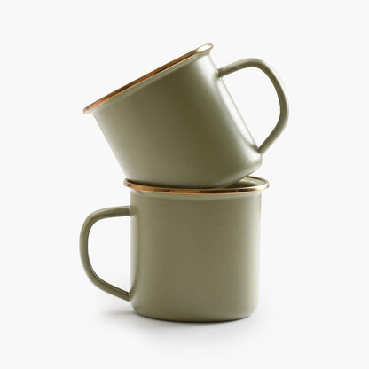 Enamelware 2-Tone Mug Set - Olive Drab (Final Sale)