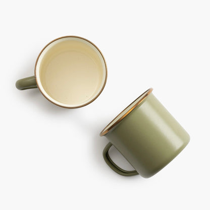 Enamelware 2-Tone Mug Set - Olive Drab (Final Sale)