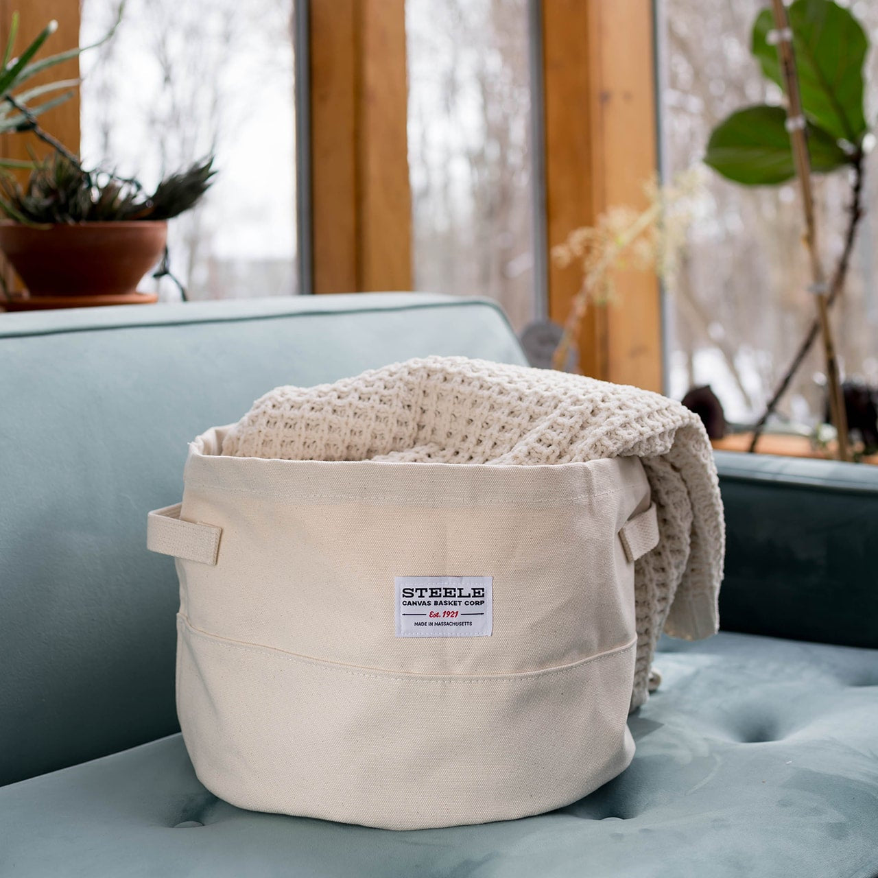 Medium Round Canvas Storage Bin