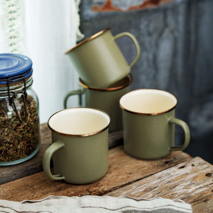 Enamelware 2-Tone Mug Set - Olive Drab (Final Sale)