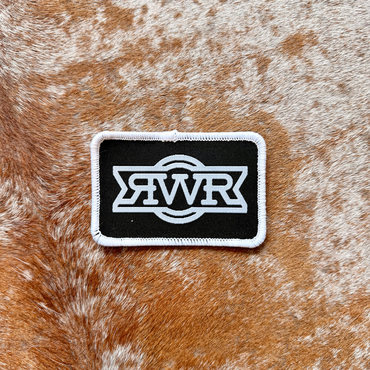 Rusty Wheel Ranch Hat Patch – Peel & Stick Leather – Sackett Ranch