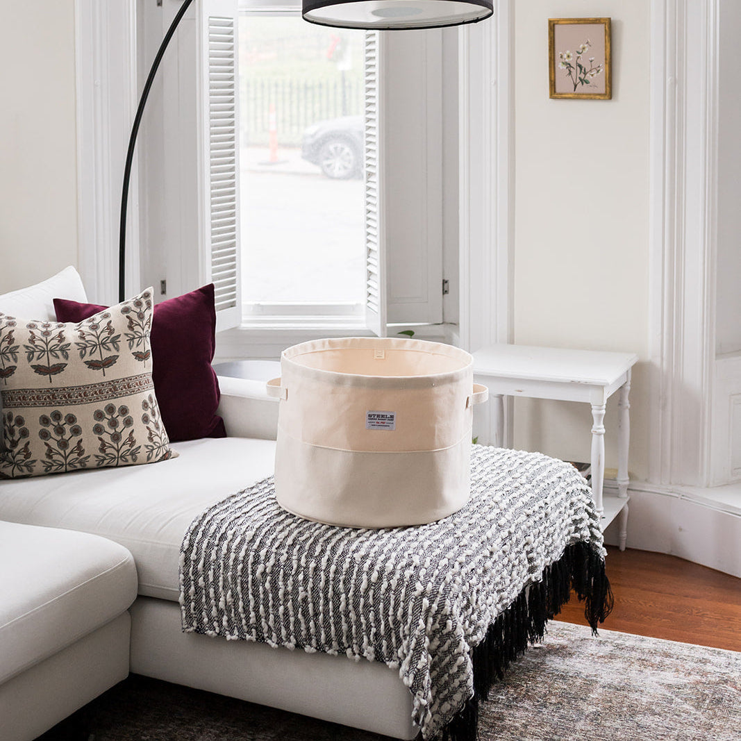 Medium Round Canvas Storage Bin